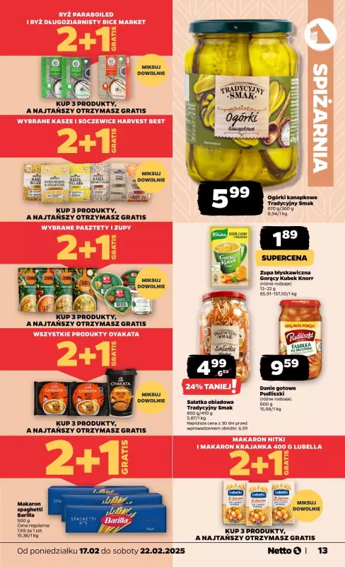 Netto - gazetka promocyjna Gazetka Spożywcza od poniedziałku 17.02 do soboty 22.02 - strona 13