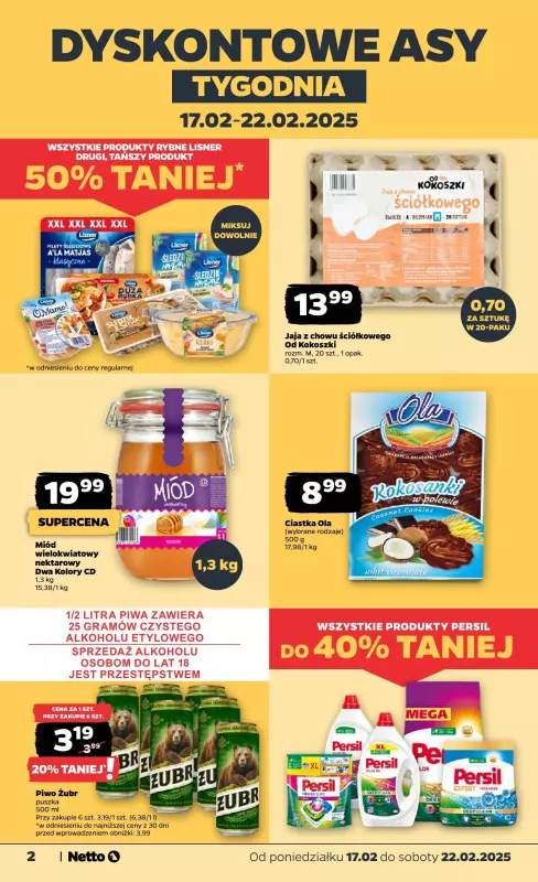 Netto - gazetka promocyjna Gazetka Spożywcza od poniedziałku 17.02 do soboty 22.02 - strona 2