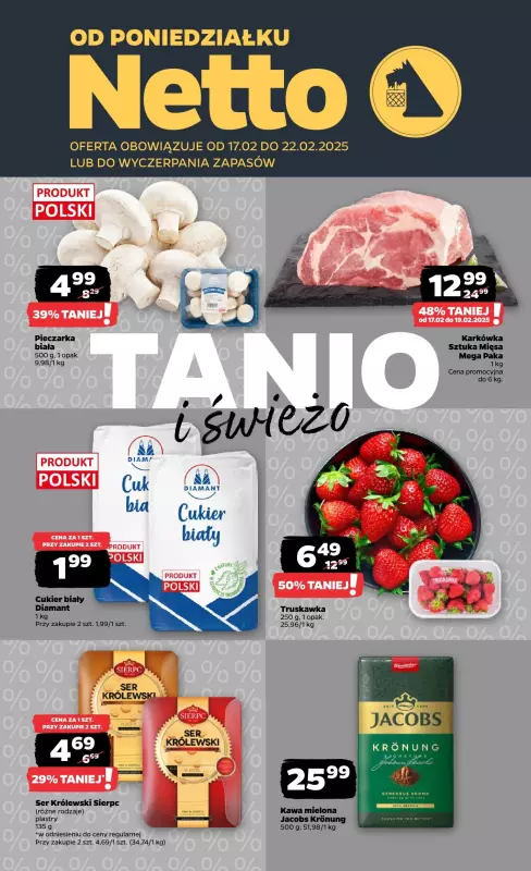 Netto - gazetka promocyjna Gazetka Spożywcza od poniedziałku 17.02 do soboty 22.02