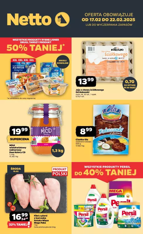 Netto - gazetka promocyjna Dyskontowe asy tygodnia w Netto! od poniedziałku 17.02 do środy 19.02