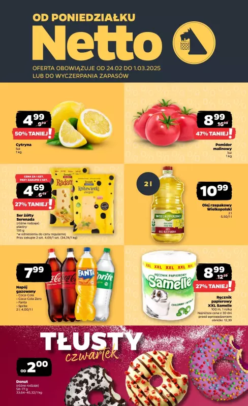 Netto - gazetka promocyjna Gazetka Spożywcza od poniedziałku 24.02 do soboty 01.03