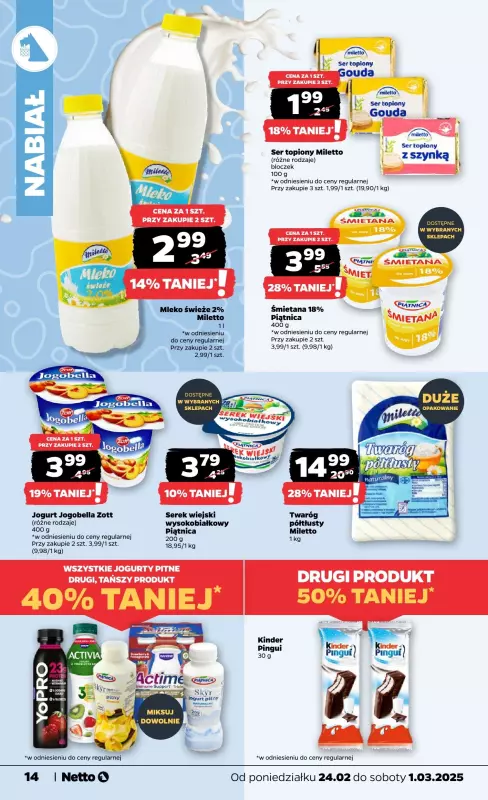 Netto - gazetka promocyjna Gazetka Spożywcza od poniedziałku 24.02 do soboty 01.03 - strona 14