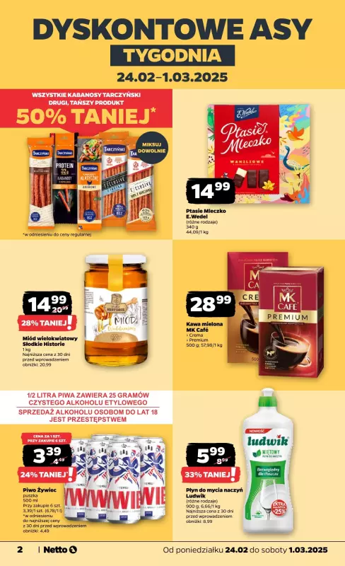 Netto - gazetka promocyjna Gazetka Spożywcza od poniedziałku 24.02 do soboty 01.03 - strona 2