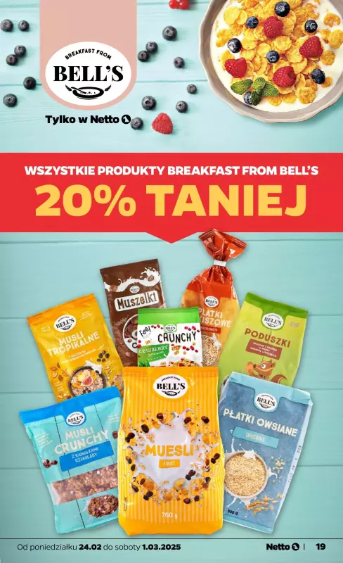 Netto - gazetka promocyjna Gazetka Spożywcza od poniedziałku 24.02 do soboty 01.03 - strona 19