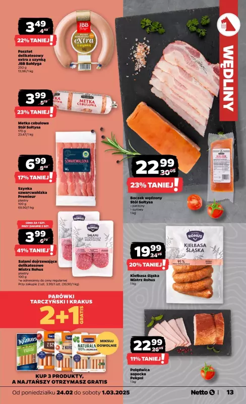 Netto - gazetka promocyjna Gazetka Spożywcza od poniedziałku 24.02 do soboty 01.03 - strona 13