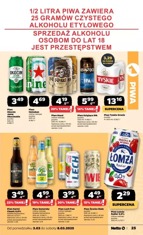 Netto - gazetka promocyjna Gazetka Spożywcza od poniedziałku 03.03 do soboty 08.03 - strona 25