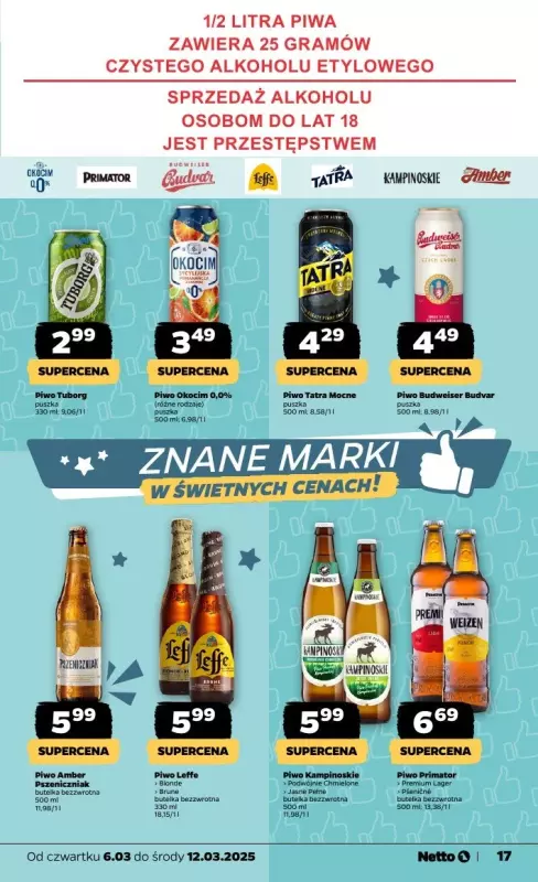 Netto - gazetka promocyjna Gazetka Spożywcza od czwartku 06.03 do środy 12.03 - strona 17