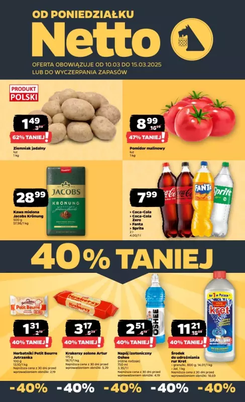 Netto - gazetka promocyjna Gazetka Spożywcza od poniedziałku 10.03 do soboty 15.03