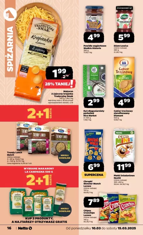 Netto - gazetka promocyjna Gazetka Spożywcza od poniedziałku 10.03 do soboty 15.03 - strona 16