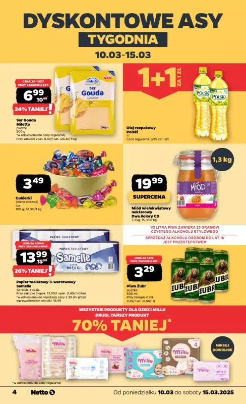 Netto - gazetka promocyjna Gazetka Spożywcza od poniedziałku 10.03 do soboty 15.03 - strona 4