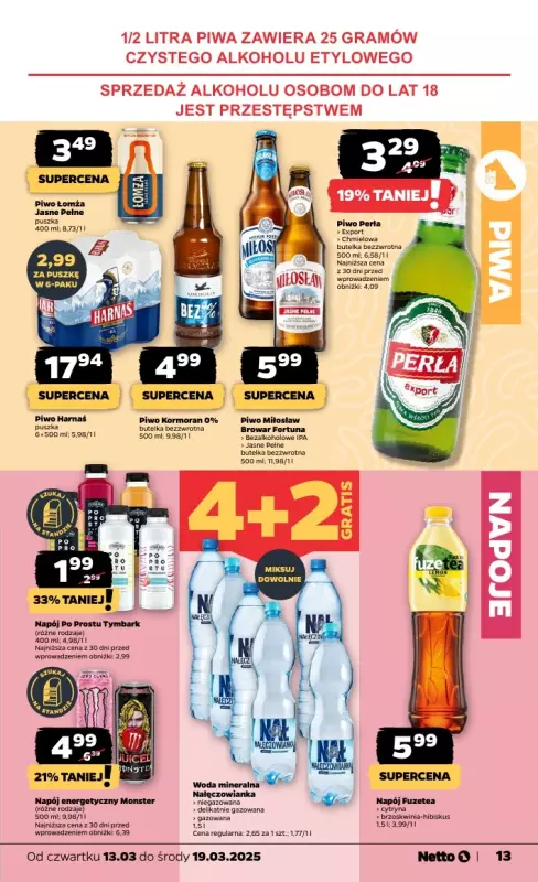 Netto - gazetka promocyjna Gazetka Spożywcza od czwartku 13.03 do środy 19.03 - strona 13