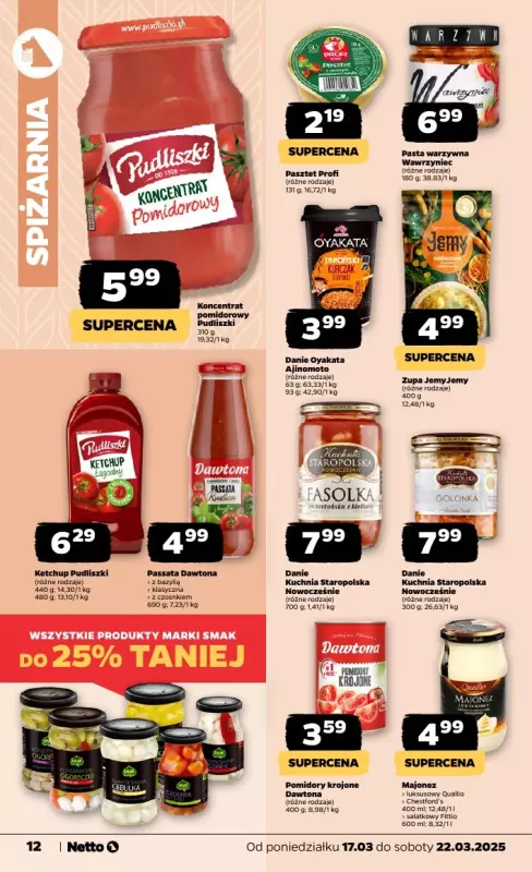 Netto - gazetka promocyjna Gazetka Spożywcza od poniedziałku 17.03 do soboty 22.03 - strona 12