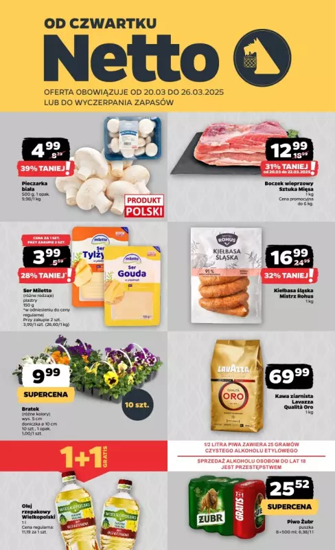 Netto - gazetka promocyjna Gazetka Spożywcza od czwartku 20.03 do środy 26.03