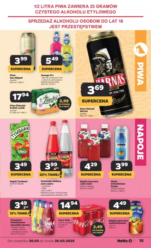 Netto - gazetka promocyjna Gazetka Spożywcza od czwartku 20.03 do środy 26.03 - strona 15