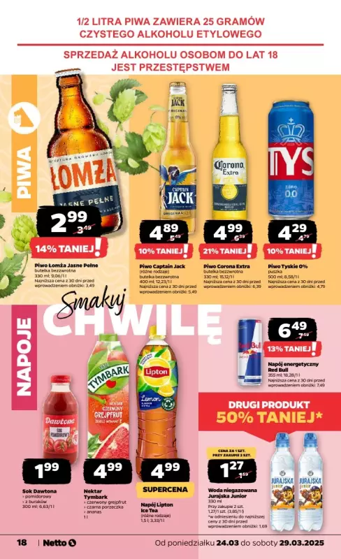 Netto - gazetka promocyjna Gazetka Spożywcza od poniedziałku 24.03 do soboty 29.03 - strona 18