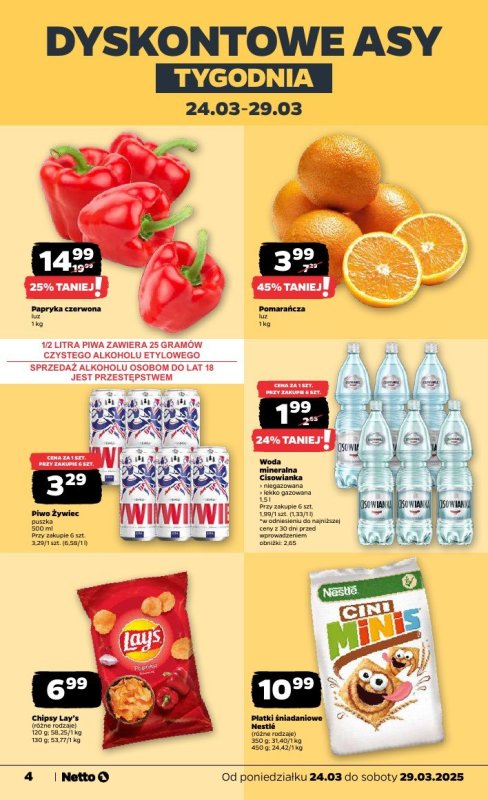 Netto - gazetka promocyjna Gazetka Spożywcza od poniedziałku 24.03 do soboty 29.03 - strona 4