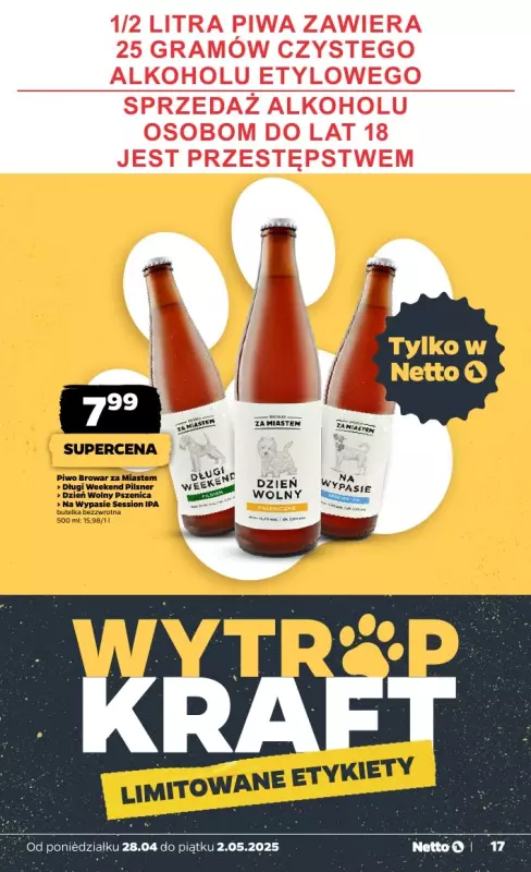 Netto - gazetka promocyjna Gazetka Spożywcza od poniedziałku 28.04 do piątku 02.05 - strona 17