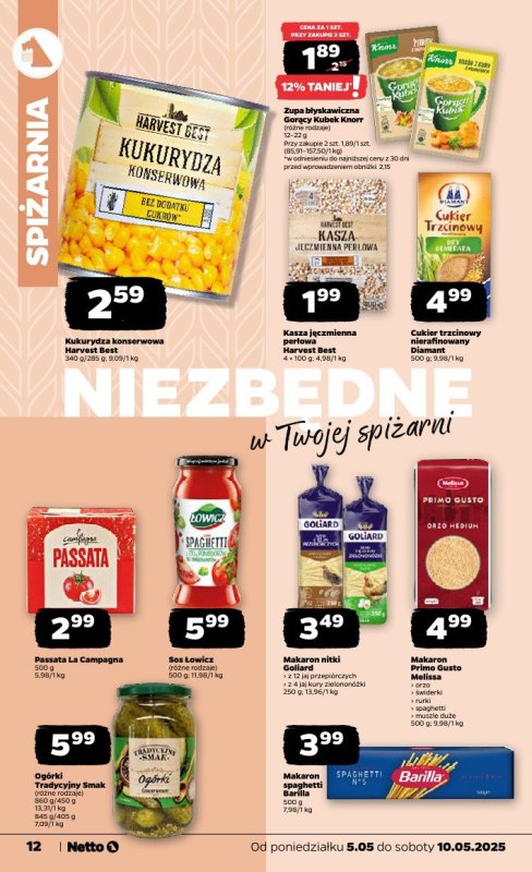Netto - gazetka promocyjna Gazetka Spożywcza od poniedziałku 05.05 do soboty 10.05 - strona 12