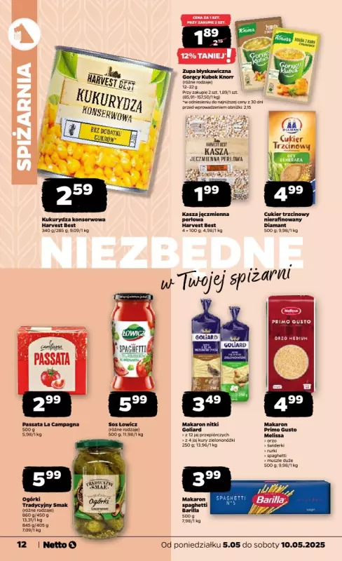 Netto - gazetka promocyjna Gazetka Spożywcza od poniedziałku 05.05 do soboty 10.05 - strona 12