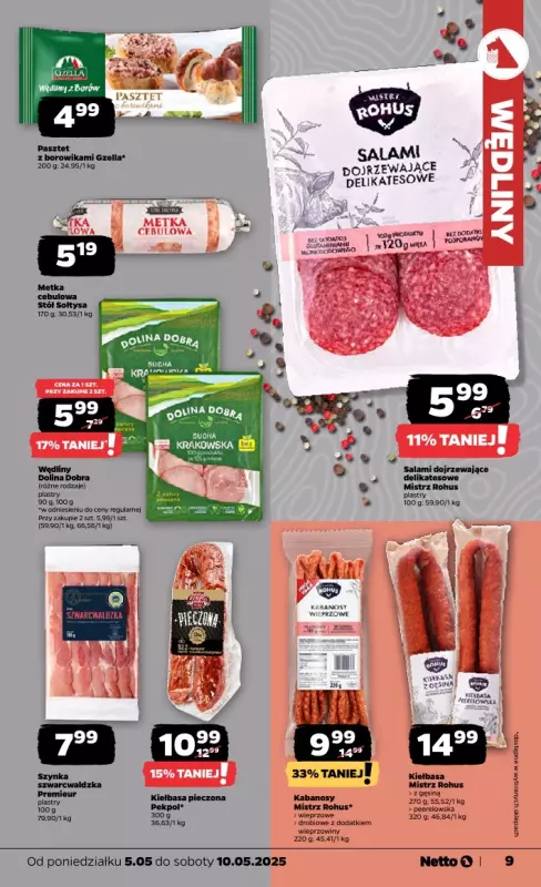 Netto - gazetka promocyjna Gazetka Spożywcza od poniedziałku 05.05 do soboty 10.05 - strona 9