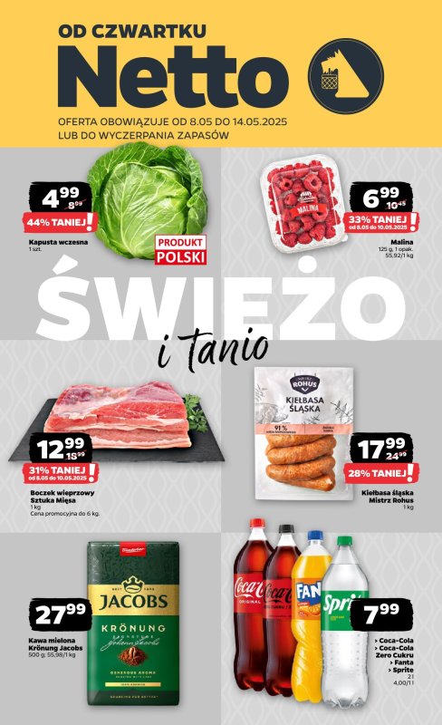 Netto - gazetka promocyjna Gazetka Spożywcza od czwartku 08.05 do środy 14.05