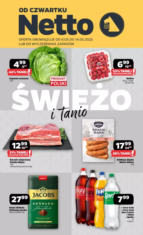 Netto - gazetka promocyjna Gazetka Spożywcza od czwartku 08.05 do środy 14.05