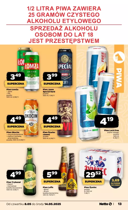 Netto - gazetka promocyjna Gazetka Spożywcza od czwartku 08.05 do środy 14.05 - strona 13