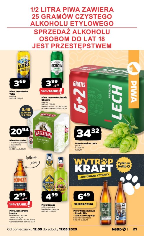 Netto - gazetka promocyjna Gazetka Spożywcza od poniedziałku 12.05 do soboty 17.05 - strona 21