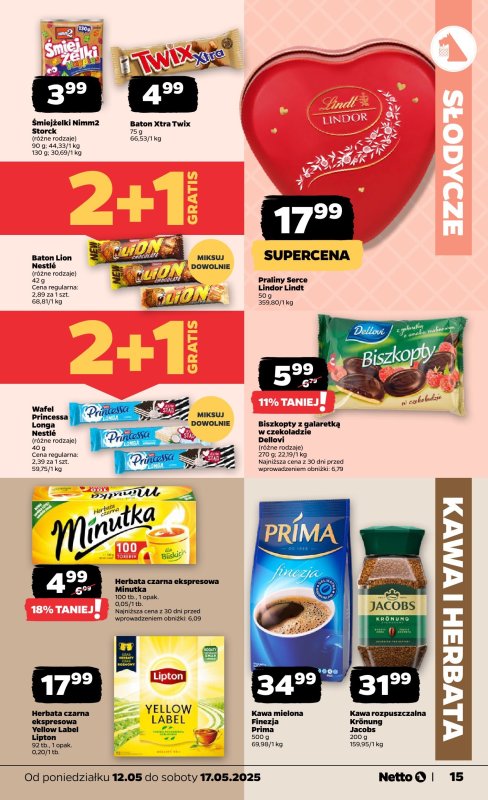 Netto - gazetka promocyjna Gazetka Spożywcza od poniedziałku 12.05 do soboty 17.05 - strona 15