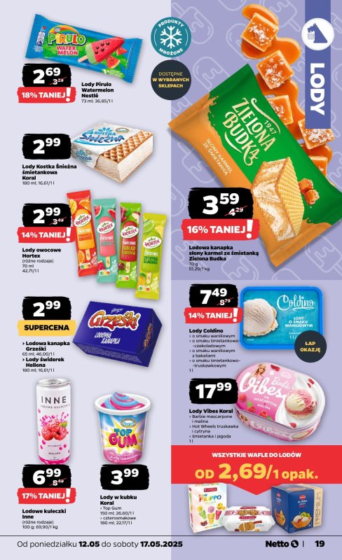Netto - gazetka promocyjna Gazetka Spożywcza od poniedziałku 12.05 do soboty 17.05 - strona 19
