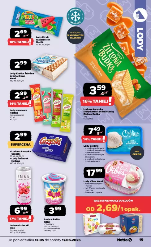 Netto - gazetka promocyjna Gazetka Spożywcza od poniedziałku 12.05 do soboty 17.05 - strona 19