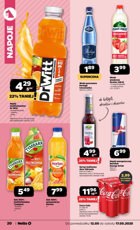 Netto - gazetka promocyjna Gazetka Spożywcza od poniedziałku 12.05 do soboty 17.05 - strona 20