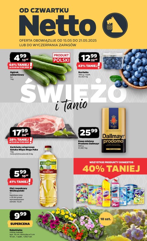 Netto - gazetka promocyjna Gazetka Spożywcza od czwartku 15.05 do środy 21.05