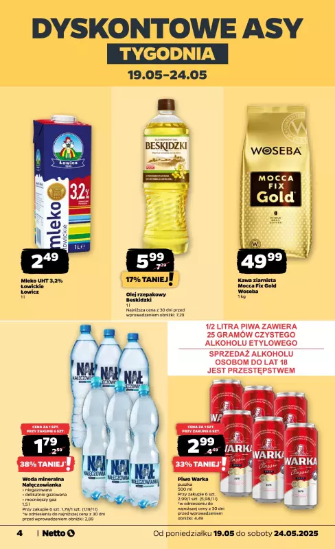 Netto - gazetka promocyjna Gazetka Spożywcza od poniedziałku 19.05 do soboty 24.05 - strona 4
