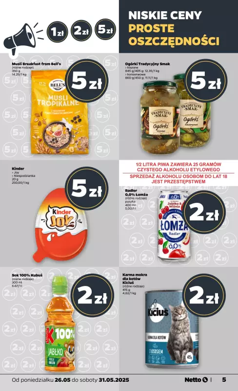 Netto - gazetka promocyjna Gazetka Spożywcza od poniedziałku 26.05 do soboty 31.05 - strona 5