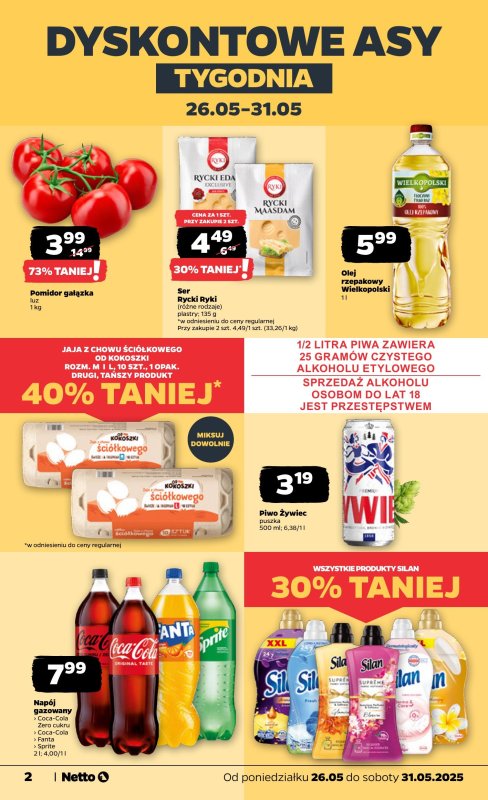 Netto - gazetka promocyjna Gazetka Spożywcza od poniedziałku 26.05 do soboty 31.05 - strona 2