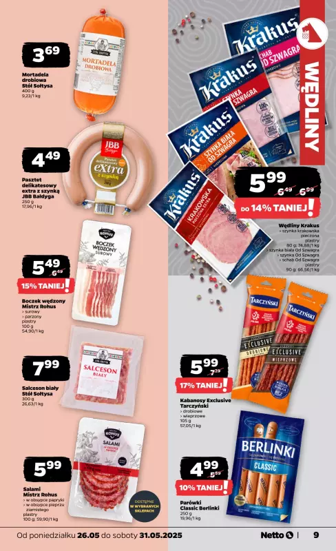 Netto - gazetka promocyjna Gazetka Spożywcza od poniedziałku 26.05 do soboty 31.05 - strona 9