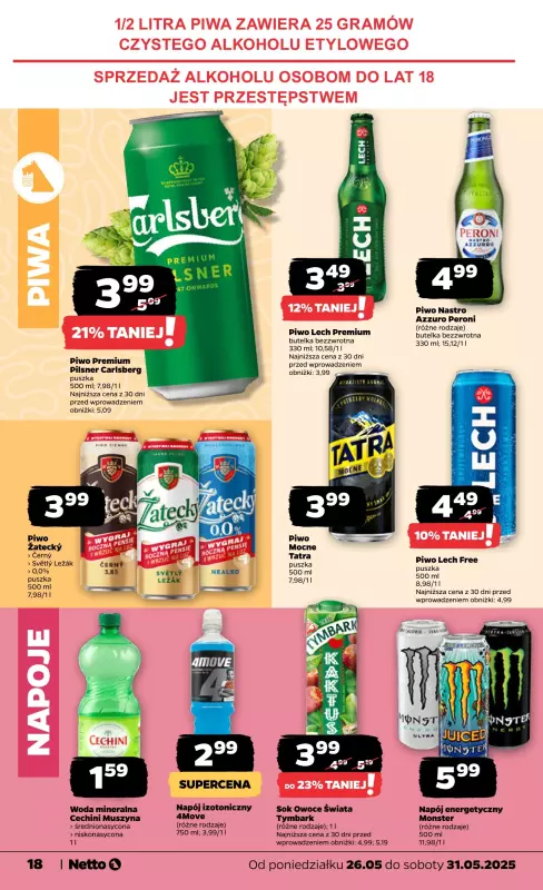 Netto - gazetka promocyjna Gazetka Spożywcza od poniedziałku 26.05 do soboty 31.05 - strona 18