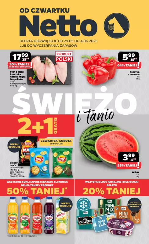 Netto - gazetka promocyjna Gazetka Spożywcza od czwartku 29.05 do środy 04.06