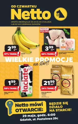 Netto - gazetka promocyjna Gdańsk - Wielkie otwarcie już w czwartek 29.05 od czwartku 29.05 do soboty 31.05
