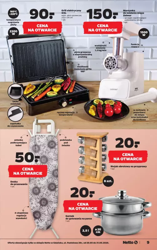 Netto - gazetka promocyjna Gdańsk - Wielkie otwarcie już w czwartek 29.05 od czwartku 29.05 do soboty 31.05 - strona 9