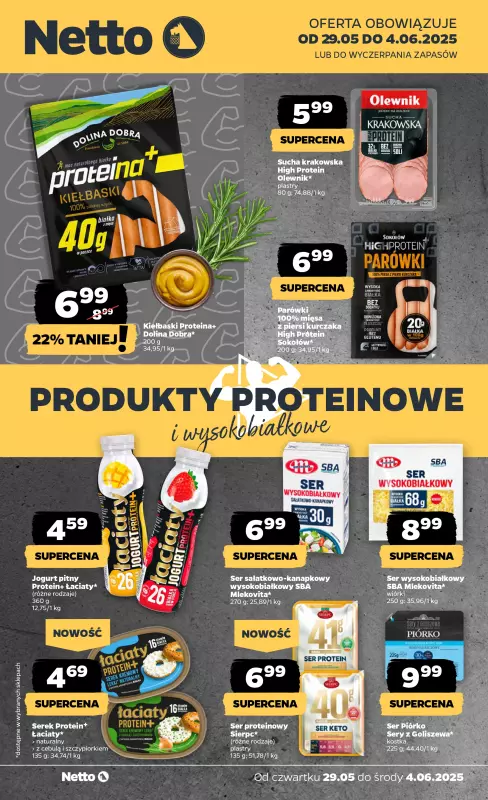 Netto - gazetka promocyjna Produkty proteinowe w Netto!  