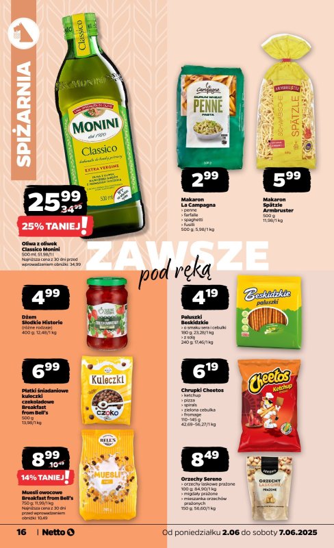 Netto - gazetka promocyjna Gazetka Spożywcza od poniedziałku 02.06 do soboty 07.06 - strona 16