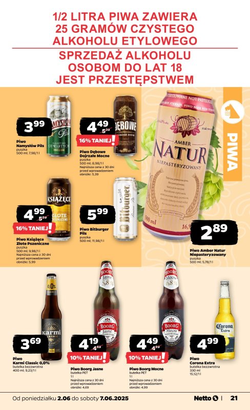 Netto - gazetka promocyjna Gazetka Spożywcza od poniedziałku 02.06 do soboty 07.06 - strona 21