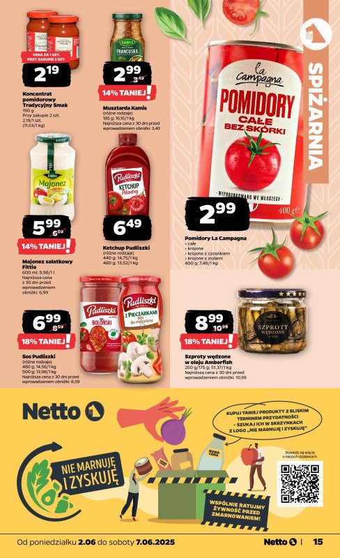 Netto - gazetka promocyjna Gazetka Spożywcza od poniedziałku 02.06 do soboty 07.06 - strona 15