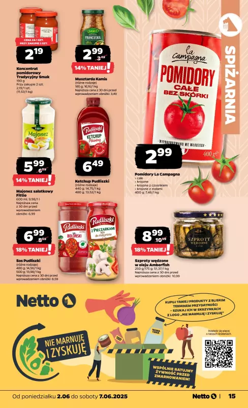 Netto - gazetka promocyjna Gazetka Spożywcza od poniedziałku 02.06 do soboty 07.06 - strona 15