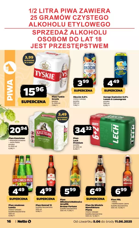 Netto - gazetka promocyjna Gazetka Spożywcza od czwartku 05.06 do środy 11.06 - strona 16