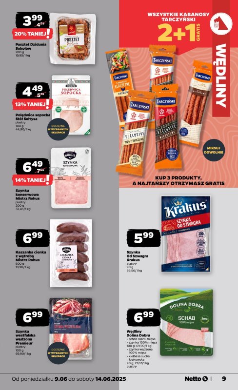 Netto - gazetka promocyjna Gazetka Spożywcza od poniedziałku 09.06 do soboty 14.06 - strona 9