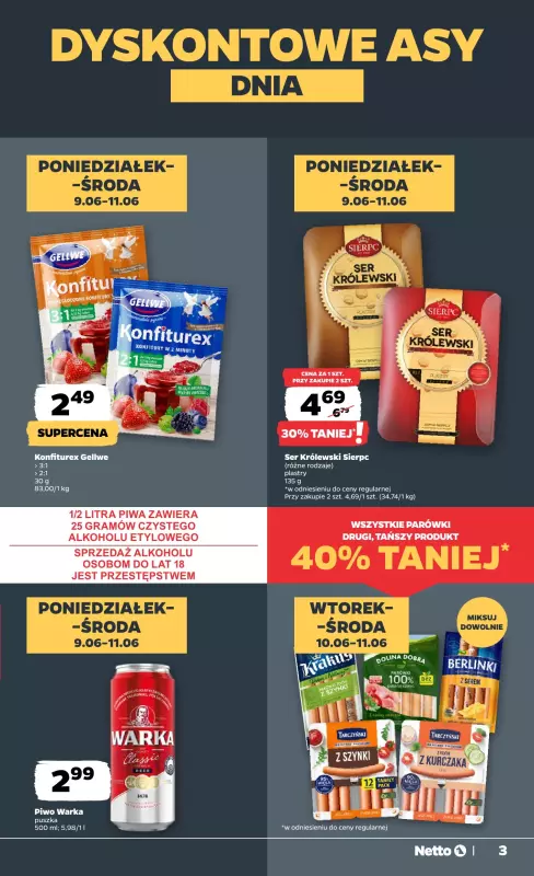 Netto - gazetka promocyjna Gazetka Spożywcza od poniedziałku 09.06 do soboty 14.06 - strona 3