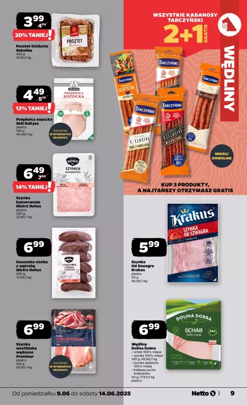 Netto - gazetka promocyjna Gazetka Spożywcza od poniedziałku 09.06 do soboty 14.06 - strona 9